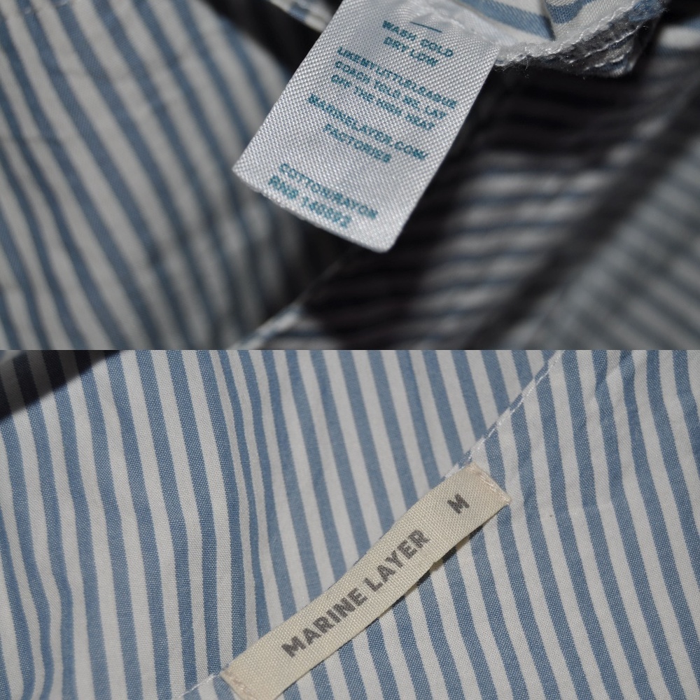 New MARINE LAYER Blue Striped Brigitte Romper sz M - Picture 7 of 8
